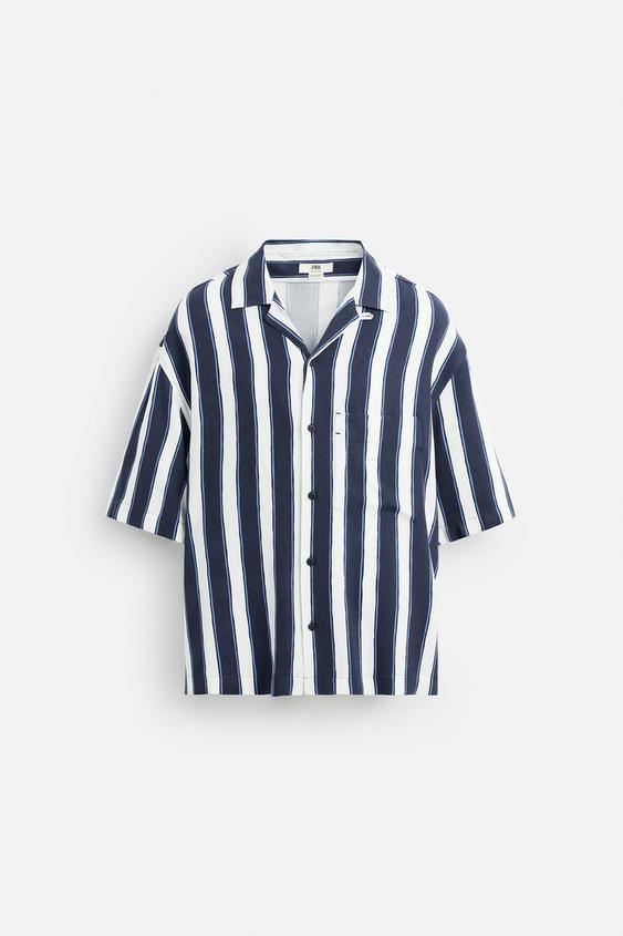 پیراهن مردانه زارا STRIPED VISCOSE SHIRT