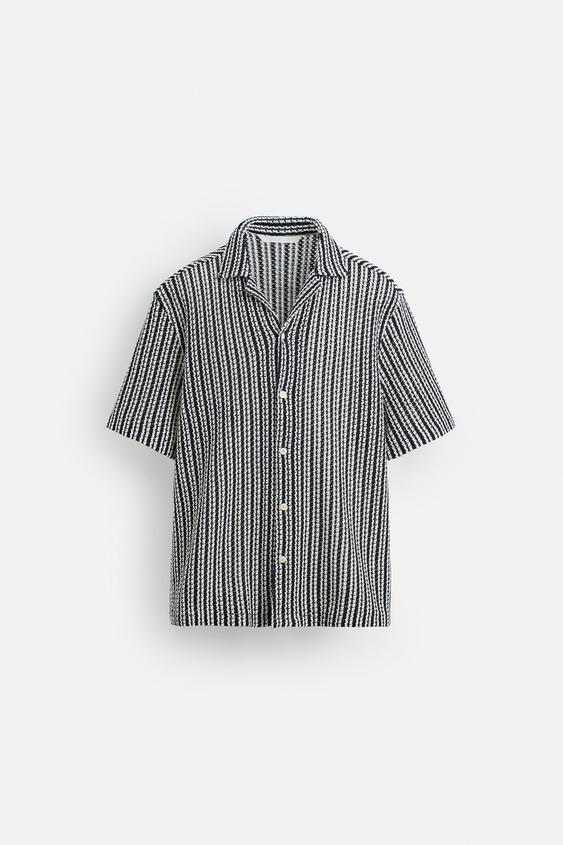 پیراهن مردانه زارا OPEN TEXTURED SHIRT