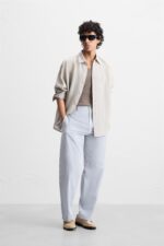 شلوار مردانه زارا SEERSUCKER TROUSERS