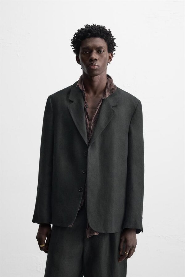 کت لینن مردانه زارا 100% LINEN SUIT BLAZER