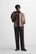 پیراهن آستین کوتاه مردانه زارا EMBROIDERED TEXTURED SHIRT