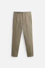 شلوار لینن مردانه زارا LIMITED EDITION 100% LINEN SUIT TROUSERS