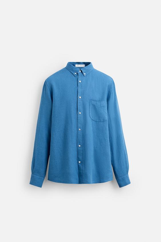 پیراهن لینن مردانه زارا 100% LINEN SHIRT
