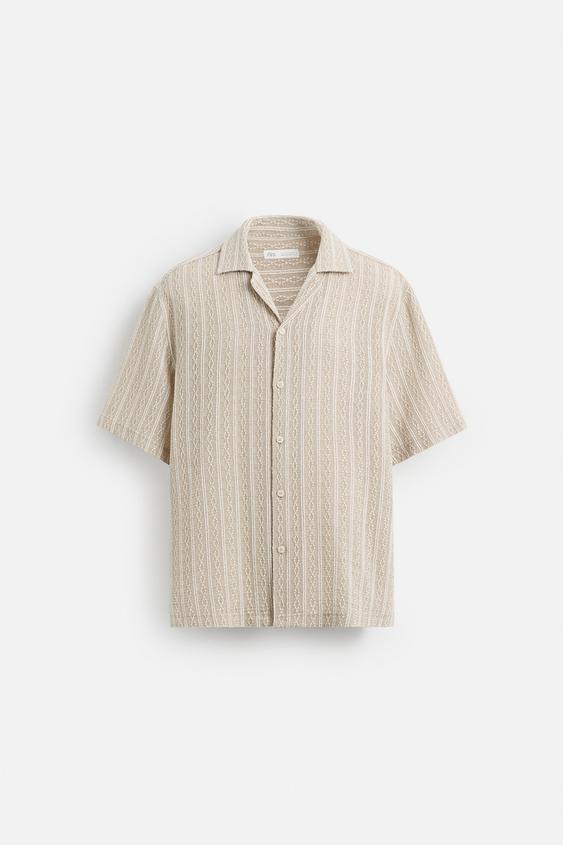 پیراهن مردانه زارا GEOMETRIC JACQUARD SHIRT