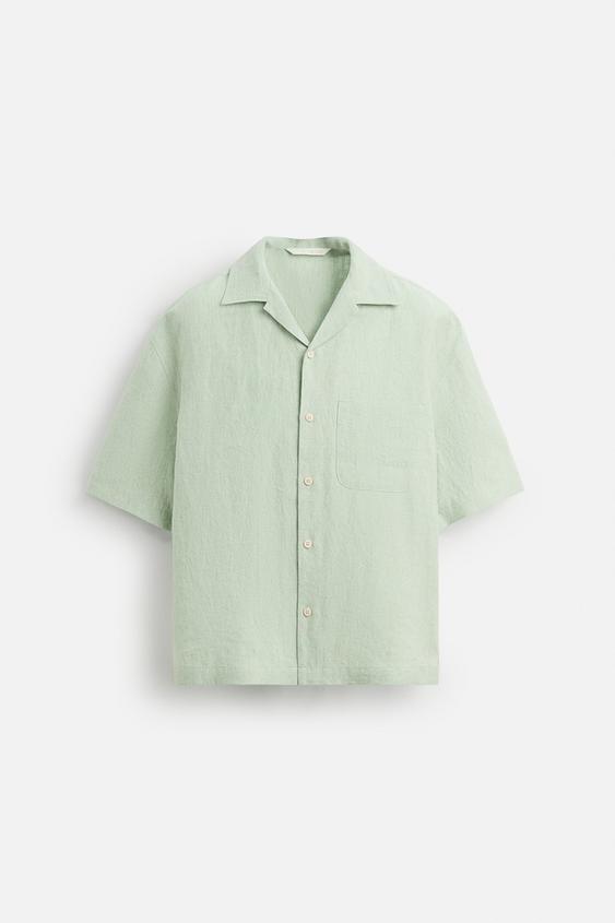 پیراهن لینن مردانه زارا 100% LINEN SHIRT