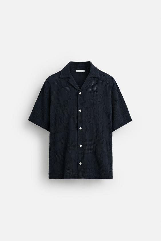 پیراهن مردانه زارا RELAXED FIT JACQUARD SHIRT
