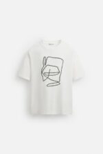 تیشرت مردانه زارا CONTRAST EMBROIDERY SHIRT