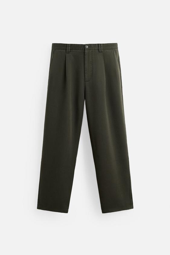 شلوار مردانه زارا LYOCELL PLEATED TROUSERS