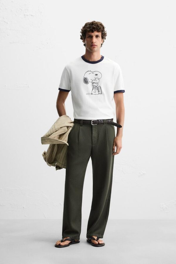 شلوار مردانه زارا LYOCELL PLEATED TROUSERS