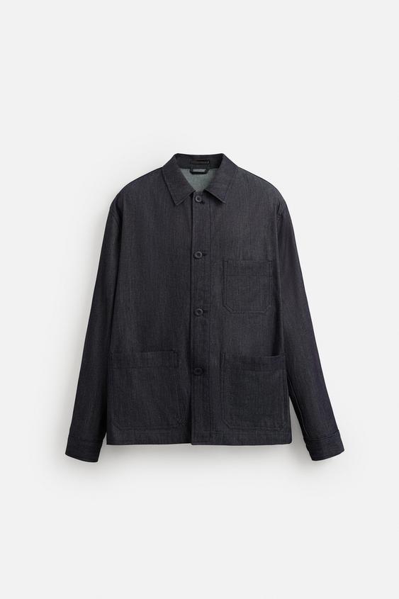 پیراهن مردانه زارا DENIM POCKET OVERSHIRT