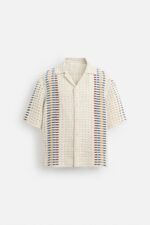 پیراهن مردانه زارا STRIPED CROCHET SHIRT