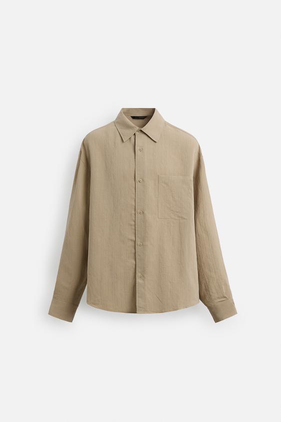 پیراهن مردانه زارا FLOWING SHIRT WITH POCKET