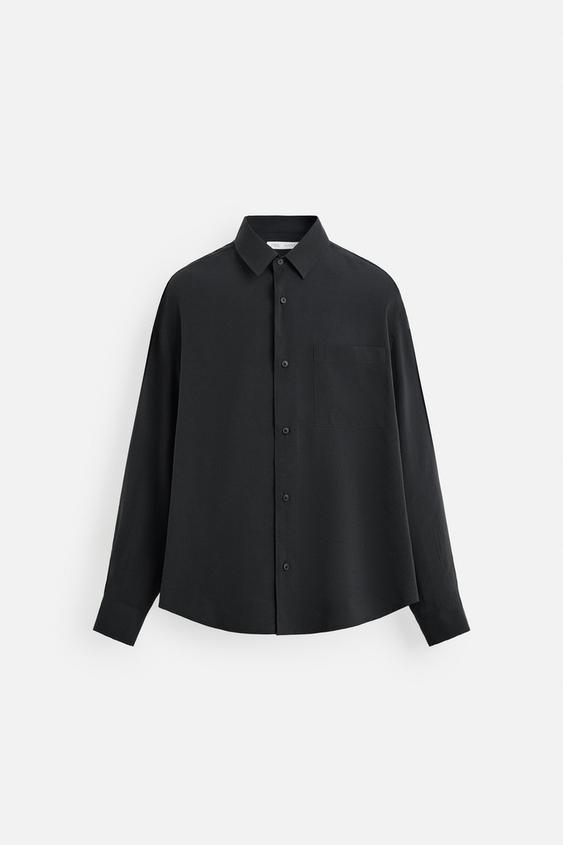 پیراهن مردانه زارا FLOWING SHIRT WITH POCKET