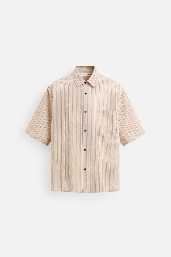 پیراهن راه راه مردانه زارا STRIPED FLOWING SHIRT
