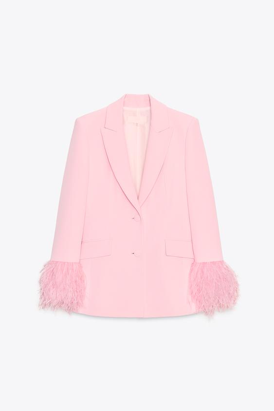کت مجلسی زنانه زارا FEATHER CUFF BLAZER