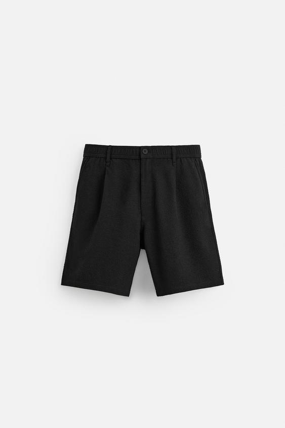 شلوارک مردانه زارا TEXTURED REGULAR FIT BERMUDA SHORTS
