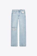 شلوار جین زنانه زارا ZW COLLECTION STRAIGHT MID-WAIST JEANS