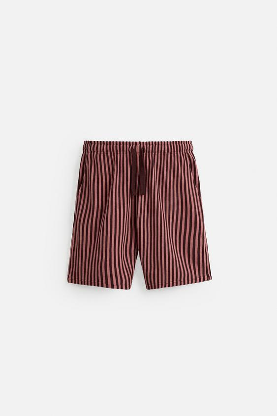 شلوارک مردانه زارا STRIPED JACQUARD BERMUDA SHORTS