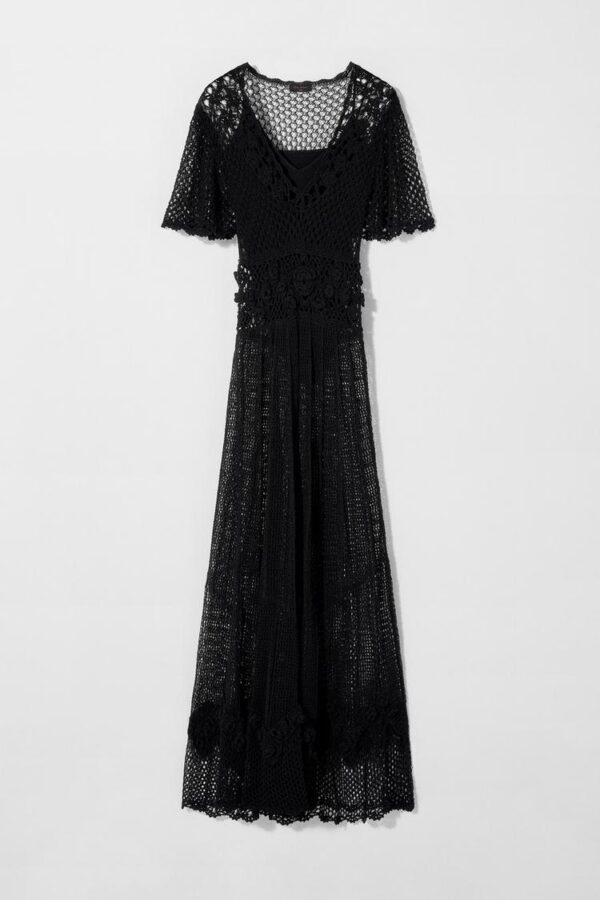 لباس بلند زنانه زارا CROCHET KNIT DRESS KATE MOSS X ZARA