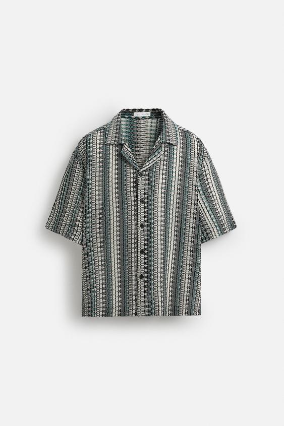 پیراهن مردانه زارا GEOMETRIC JACQUARD SHIRT