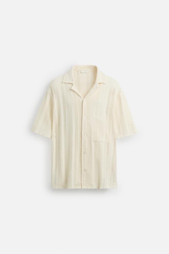 پیراهن مردانه زارا OPEN TEXTURED SHIRT