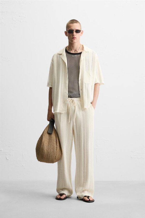 پیراهن مردانه زارا OPEN TEXTURED SHIRT