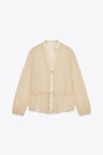 شومیز زنانه زارا SEMI-SHEER CREASED-EFFECT SHIRT