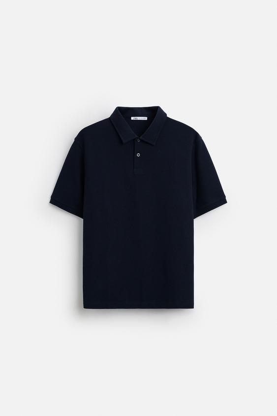 پولوشرت مردانه زارا BASIC TEXTURED POLO SHIRT