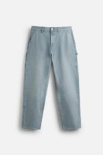 شلوار مردانه زارا WASHED CARPENTER TROUSERS