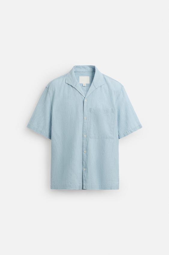 پیراهن مردانه زارا COTTON-LINEN SHIRT