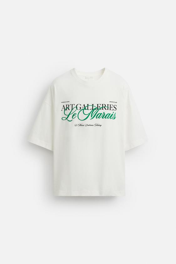 تیشرت مردانه زارا SLOGAN PRINT T-SHIRT