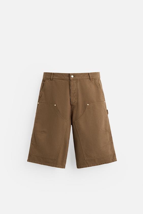 شلوارک مردانه زارا OVERSIZED FIT CARPENTER BERMUDA SHORTS