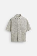 اورشرت مردانه زارا CONTRAST TEXTURED OVERSHIRT