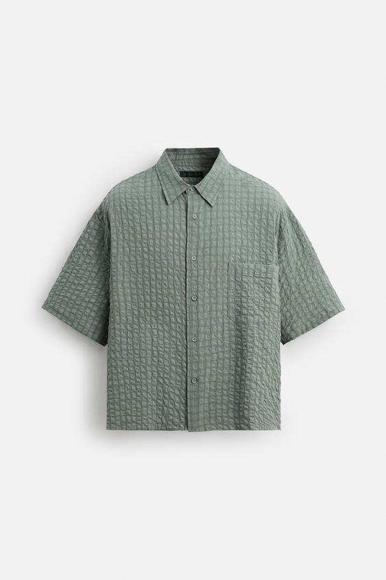پیراهن مردانه زارا CHECK SEERSUCKER SHIRT