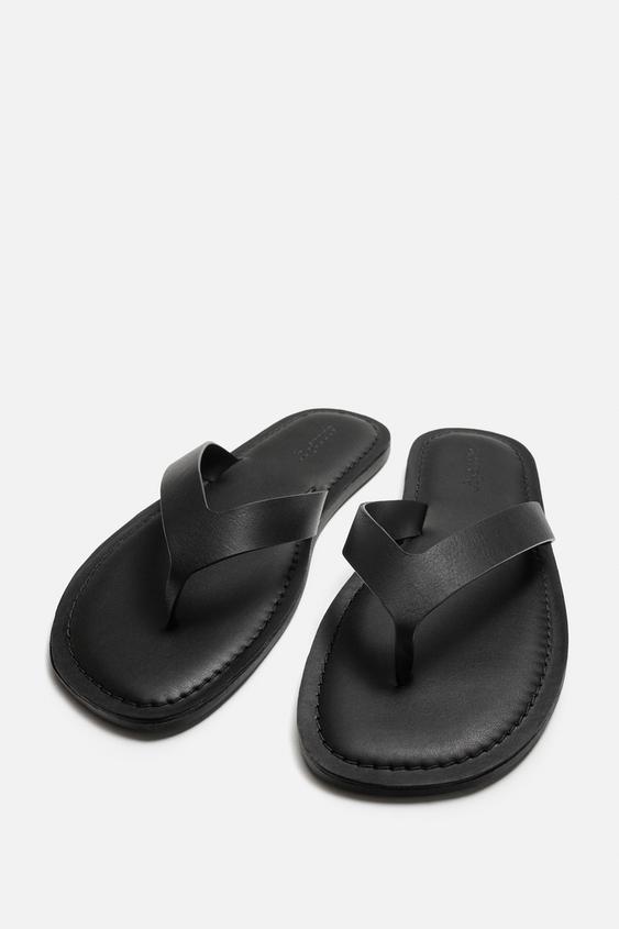 صندل چرم مردانه زارا LEATHER STRAPPY SANDALS