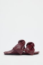 صندل زنانه زارا LEATHER BOW SANDALS