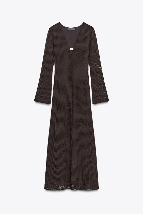 لباس میدی زنانه زارا HARDWARE CROCHET MIDI DRESS