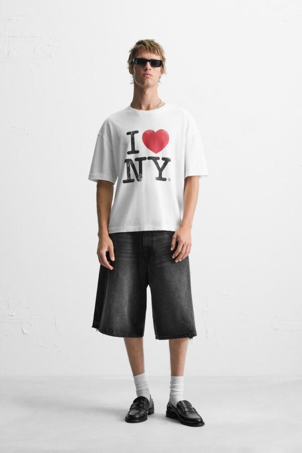 شلوارک برمودا مردانه زارا BAGGY FIT DENIM BERMUDA SHORTS