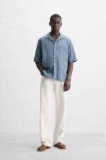 پیراهن مردانه زارا CONTRAST EMBROIDERY SHIRT