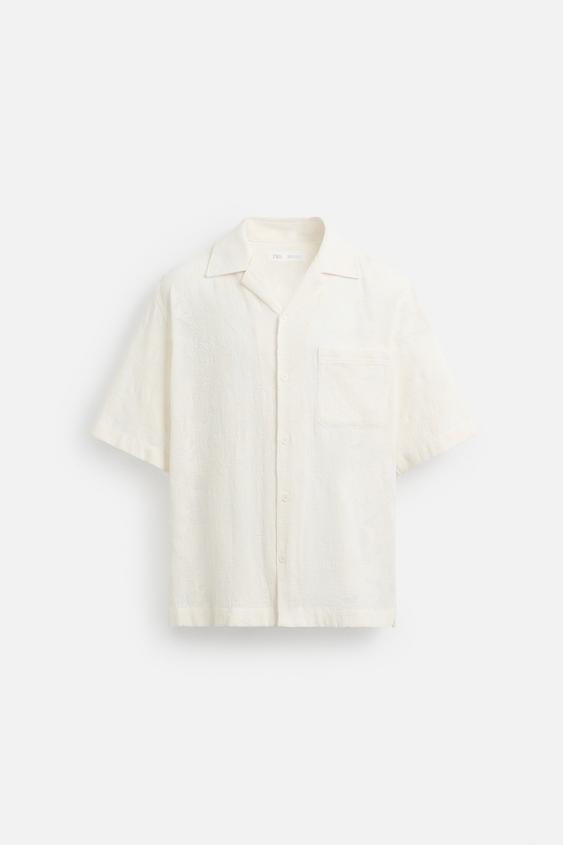 پیراهن مردانه زارا FLORAL JACQUARD SHIRT