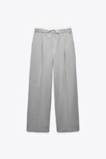 شلوار زنانه زارا WIDE-LEG TROUSERS WITH DOUBLE WAISTBAND