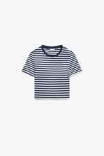 تیشرت زنانه زارا CROPPED STRETCH T-SHIRT