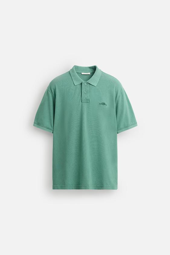پولوشرت مردانه زارا WASHED PIQUÉ POLO SHIRT