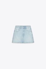 دامن کوتاه جین زنانه زارا RIPPED TRF DENIM SKIRT