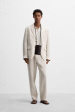 کت لینن مردانه زارا 100% LINEN SUIT BLAZER