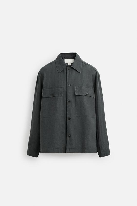 اورشرت مردانه زارا RELAXED FIT 100% HEMP OVERSHIRT