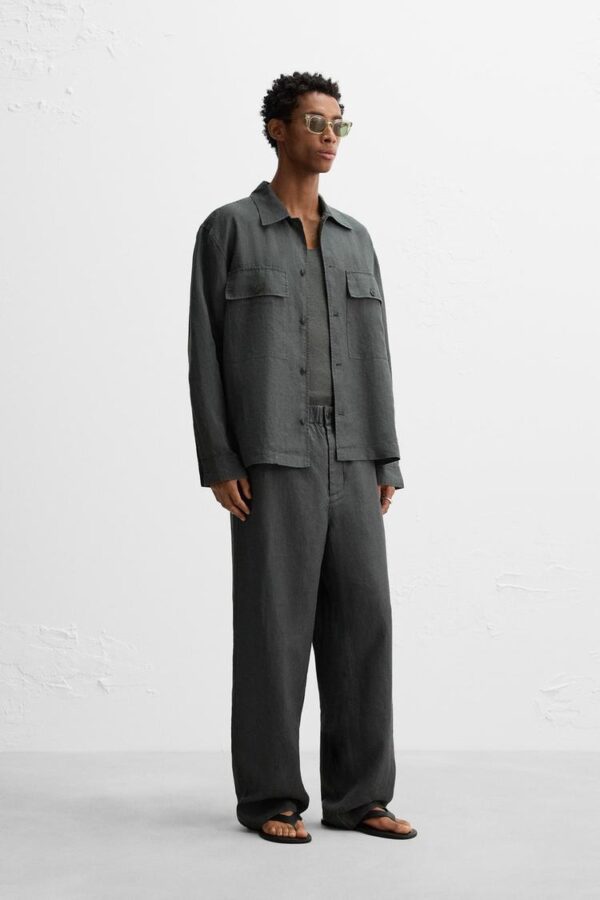 اورشرت مردانه زارا RELAXED FIT 100% HEMP OVERSHIRT