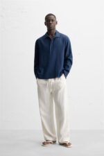 پولوشرت مردانه زارا STRIPED POLO SHIRT