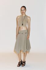 دامن میدی زنانه زارا STRIPED ASYMMETRIC BELT MIDI SKIRT