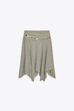 دامن میدی زنانه زارا STRIPED ASYMMETRIC BELT MIDI SKIRT